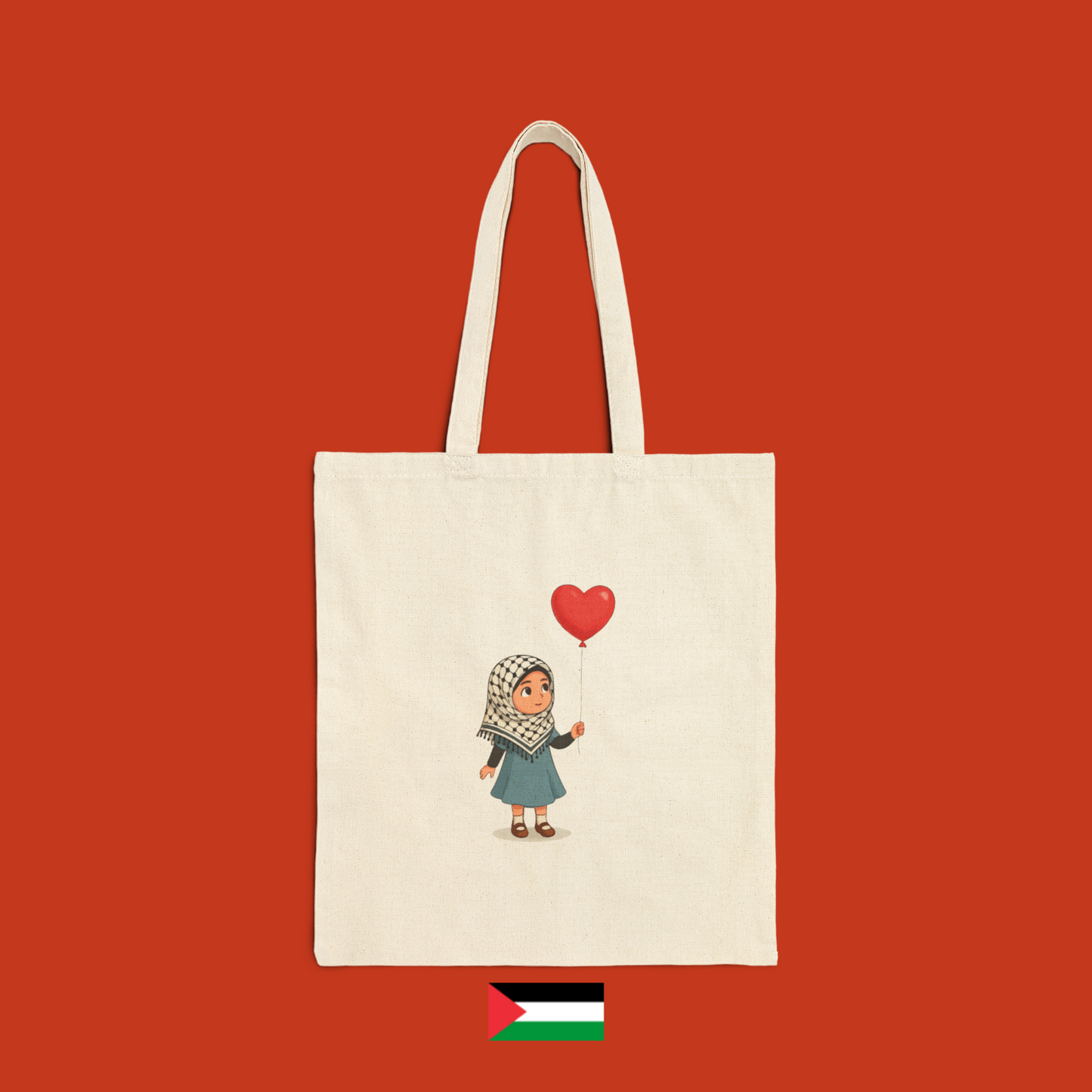 Aisha with heart-shaped balloon - bag