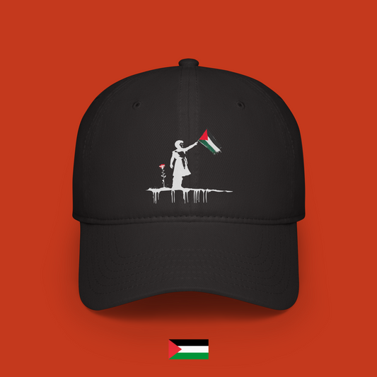 Bambino con bandiera e rosa rossa - cappellino