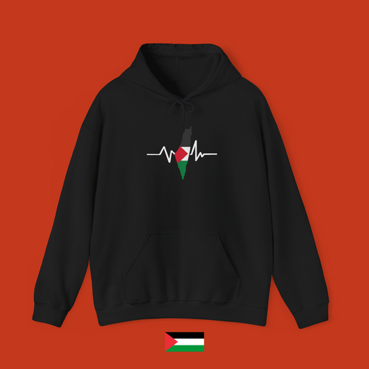 Battito della Palestina - felpa con cappuccio