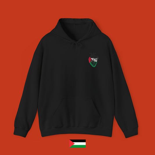 Cuore con colori palestinesi - felpa con cappuccio