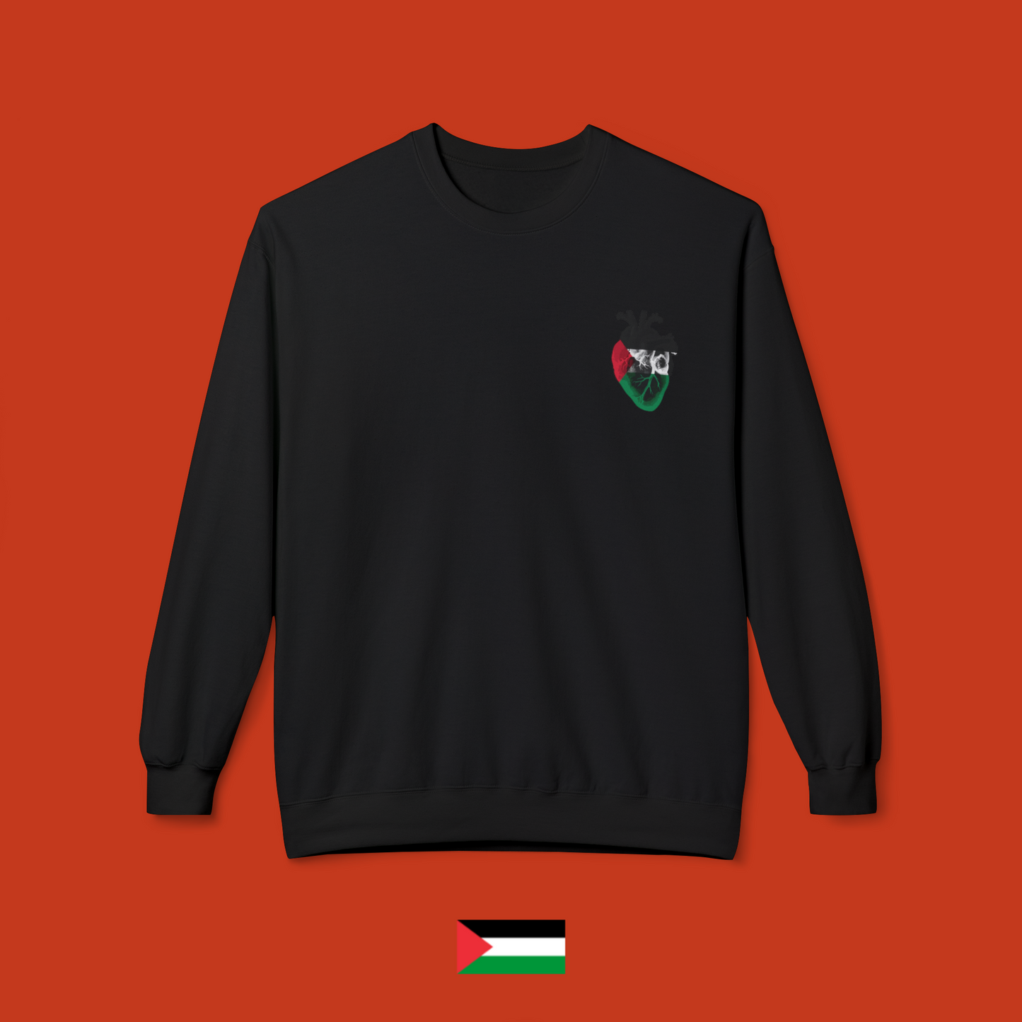 Heart with Palestinian colors - crewneck sweatshirt