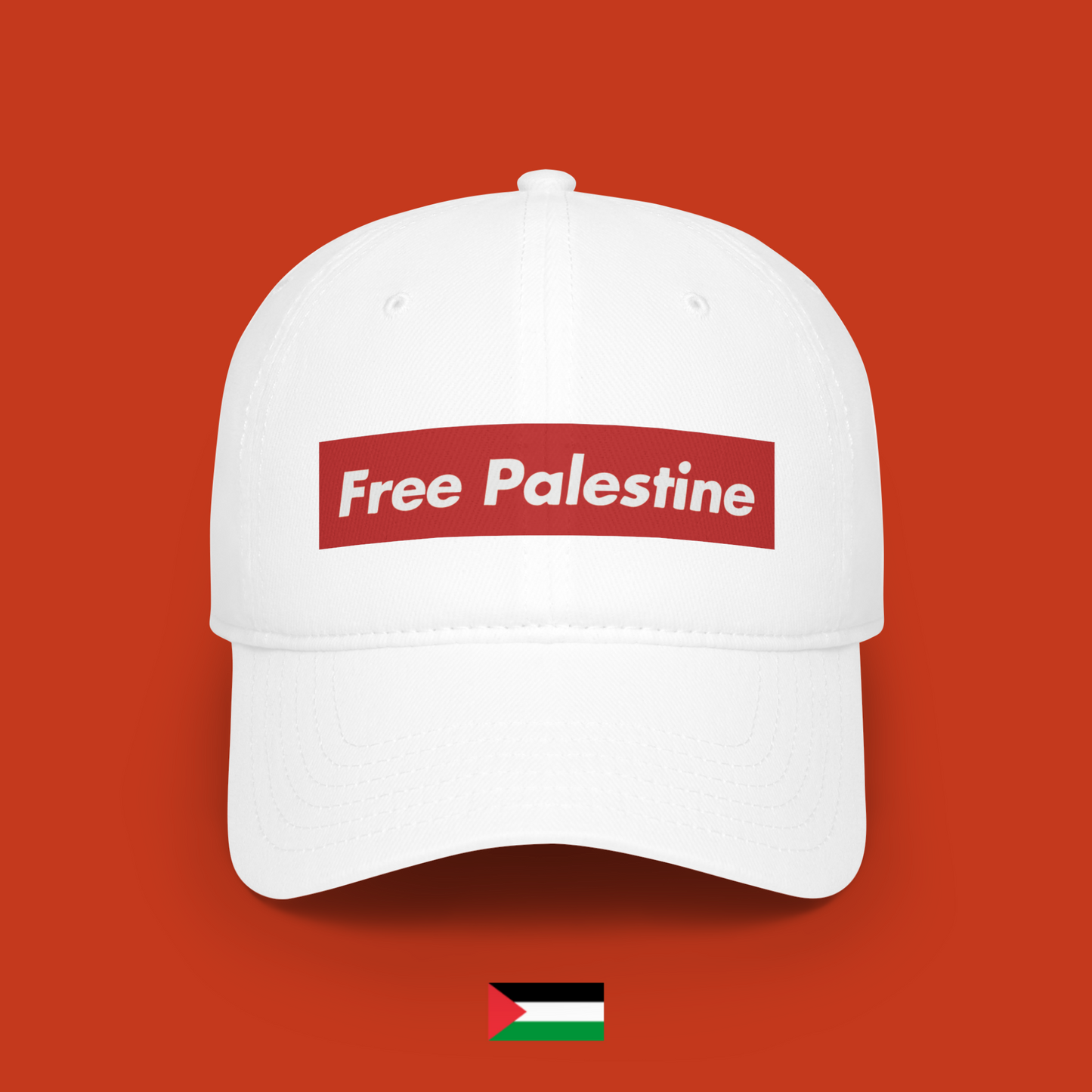 Free Palestine red banner - cap