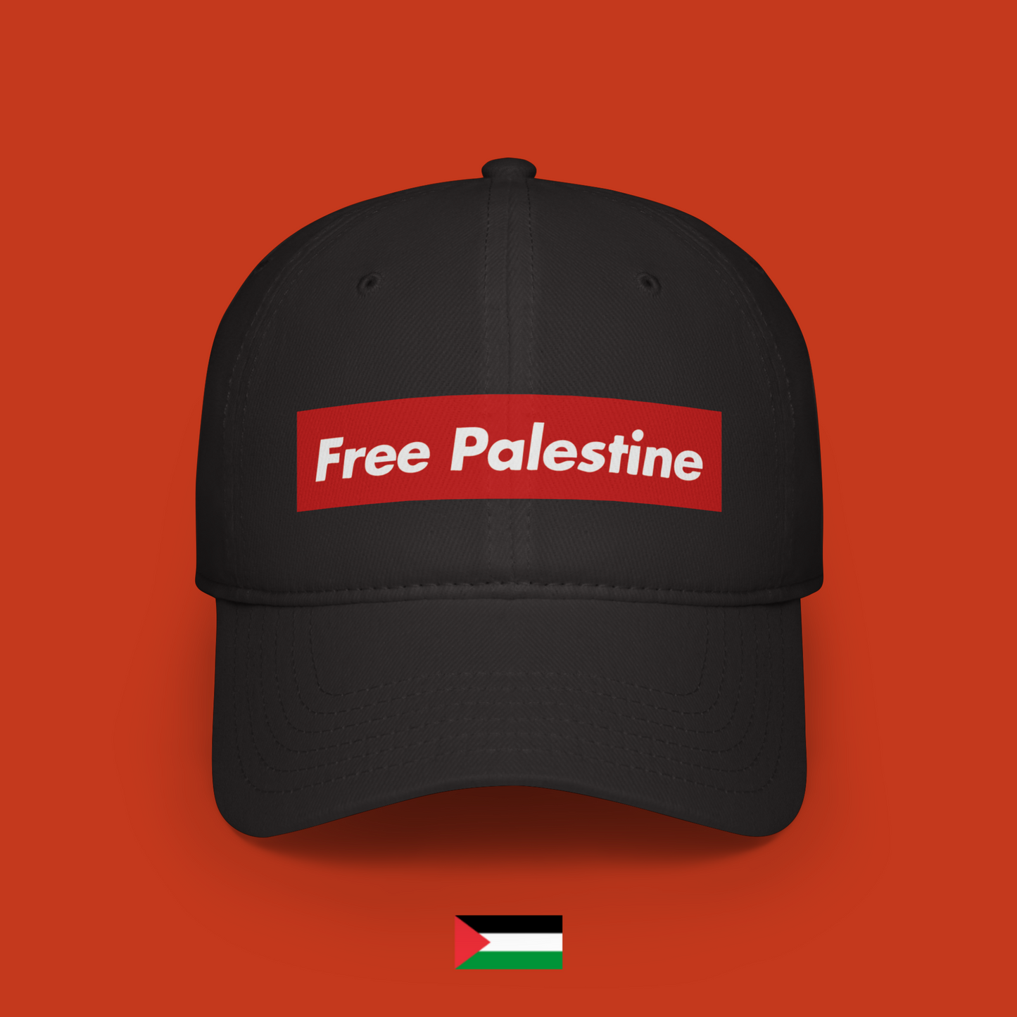 Free Palestine red banner - cap