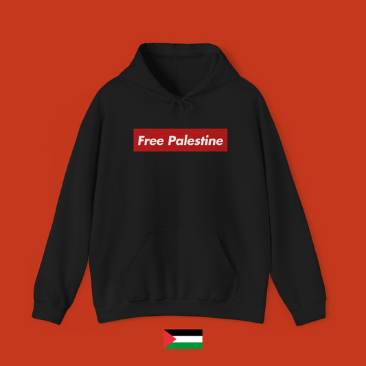 Free Palestine banner rosso - felpa con cappuccio