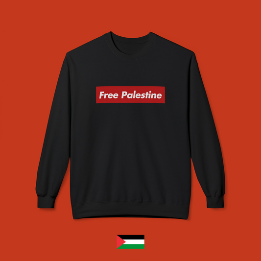 Free Palestine banner rosso - felpa girocollo