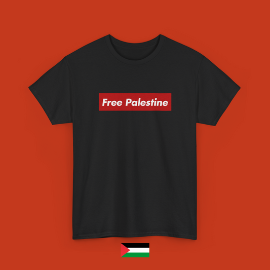 Free Palestine banner rosso - maglietta