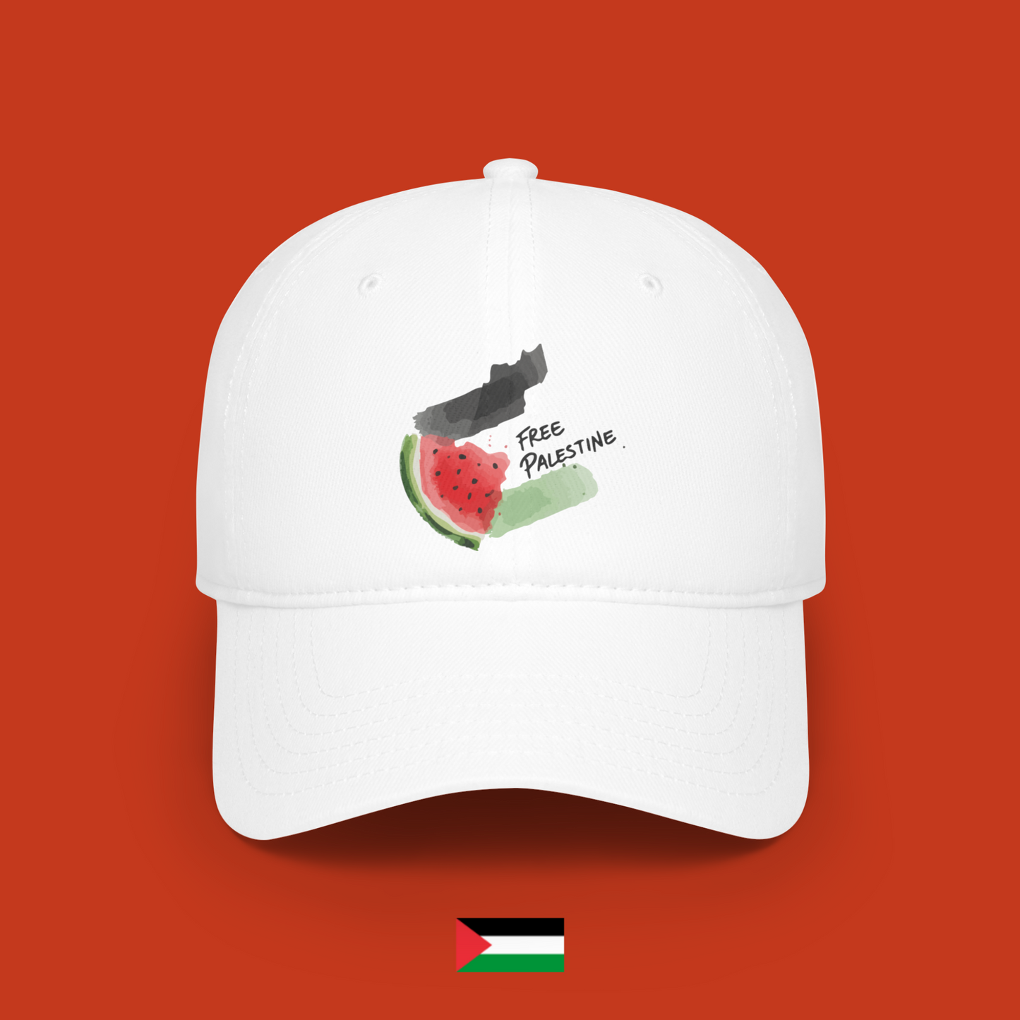 Free Palestine with flag and watermelon - hat