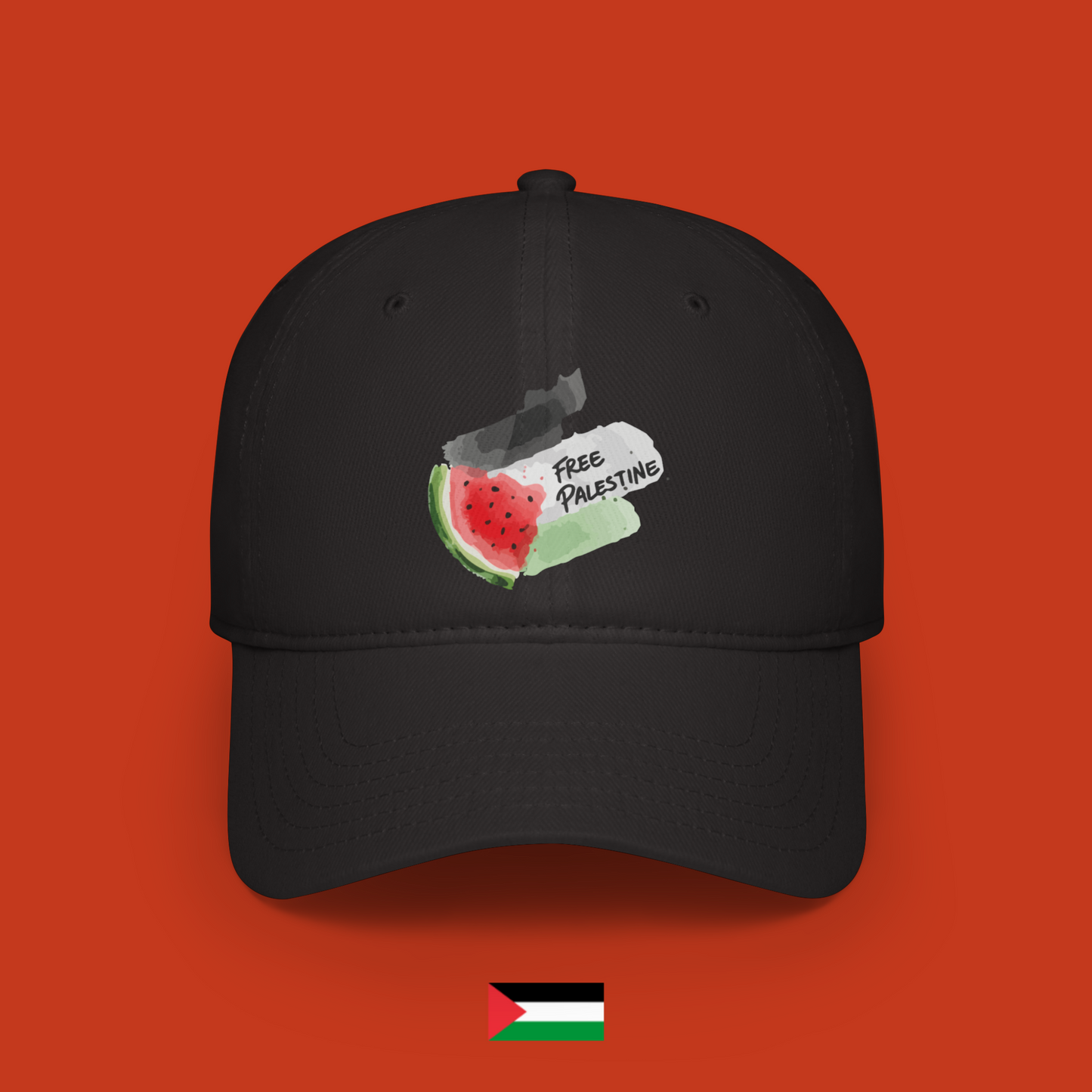 Free Palestine with flag and watermelon - hat