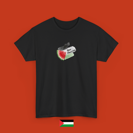 Free Palestine con bandiera e anguria - maglietta