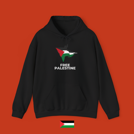 Free Palestine con bandiera e mappa Palestina - felpa con cappuccio