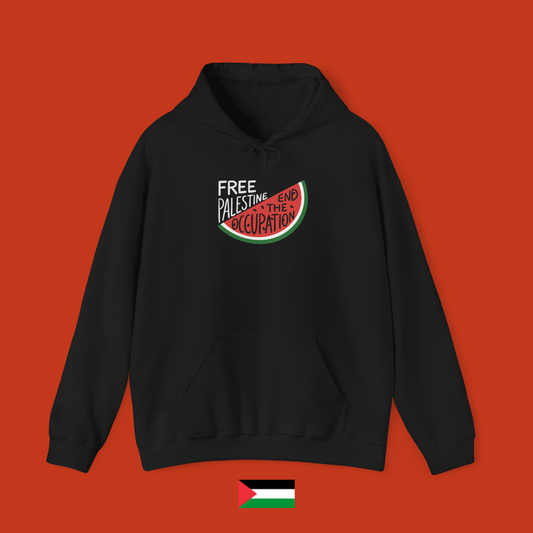 Free Palestine end the occupation - felpa con cappuccio