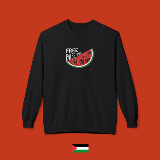 Free Palestine end the occupation - felpa girocollo