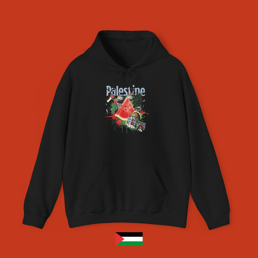 Palestine con moschea e anguria - felpa con cappuccio