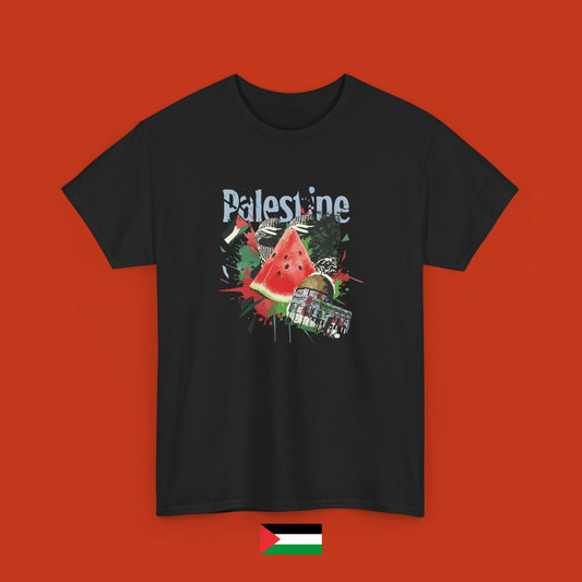 Palestine con moschea e anguria - maglietta