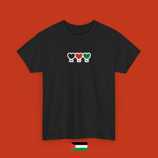 Palestine con tre cuoricini - maglietta