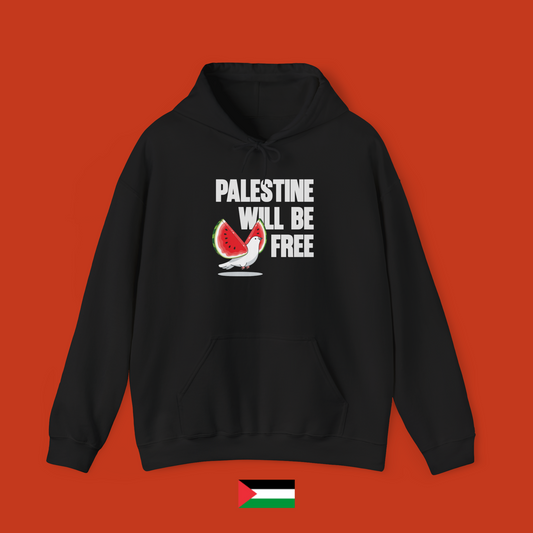 Palestine will be free - felpa con cappuccio