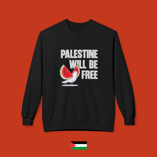 Palestine will be free - felpa girocollo