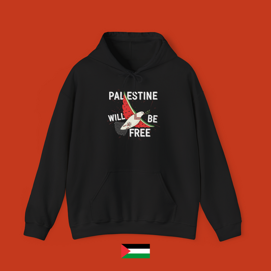 Palestine will be free con colomba - felpa con cappuccio