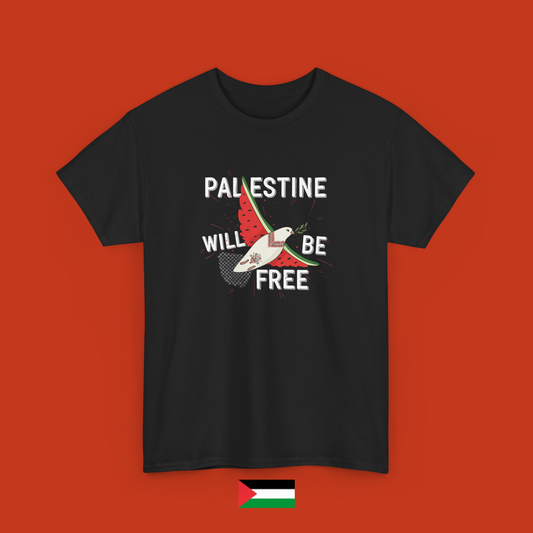 Palestine will be free con colomba - maglietta
