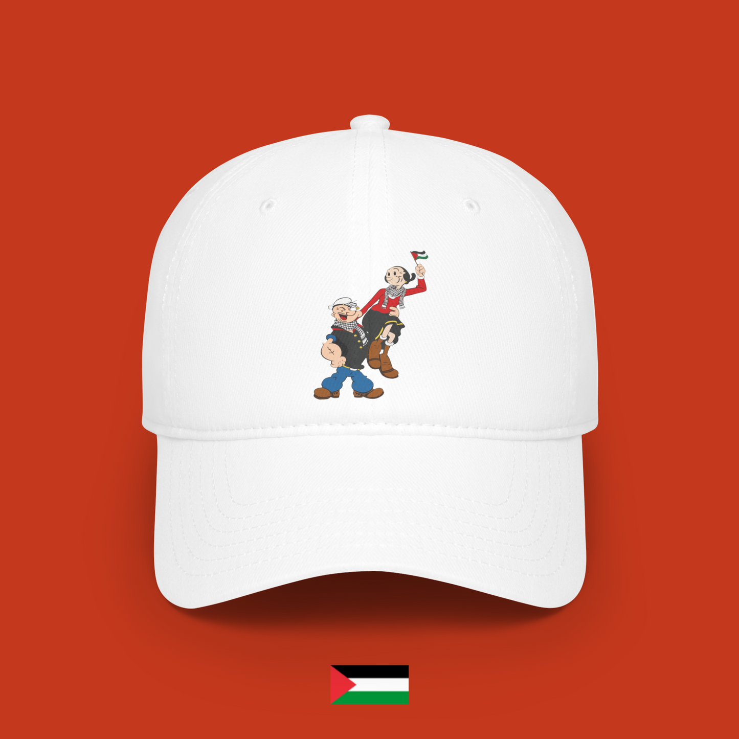 Popeye and Olivia with flag - hat