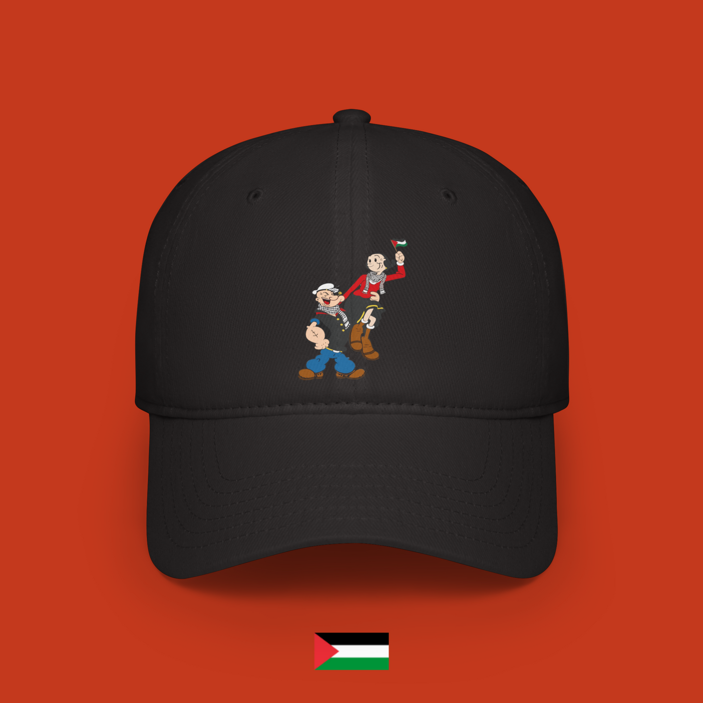Popeye and Olivia with flag - hat