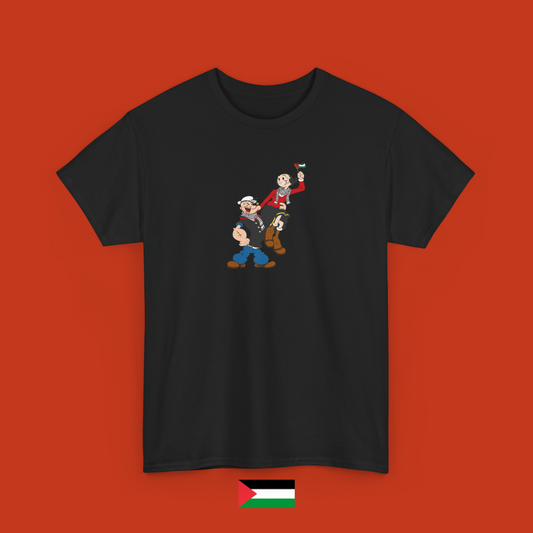 Popeye e Olivia con bandiera - maglietta