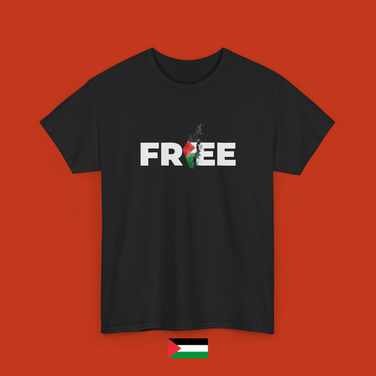 Scritta Free con Palestina - maglietta