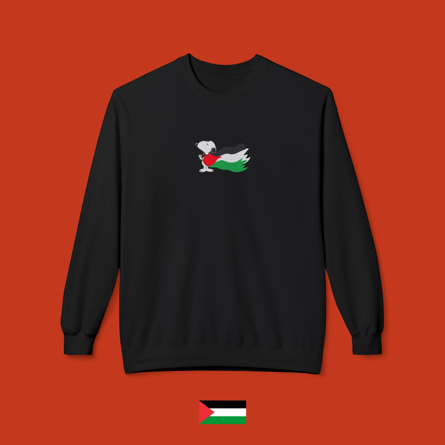 Snoopy con mantello palestinese - felpa girocollo