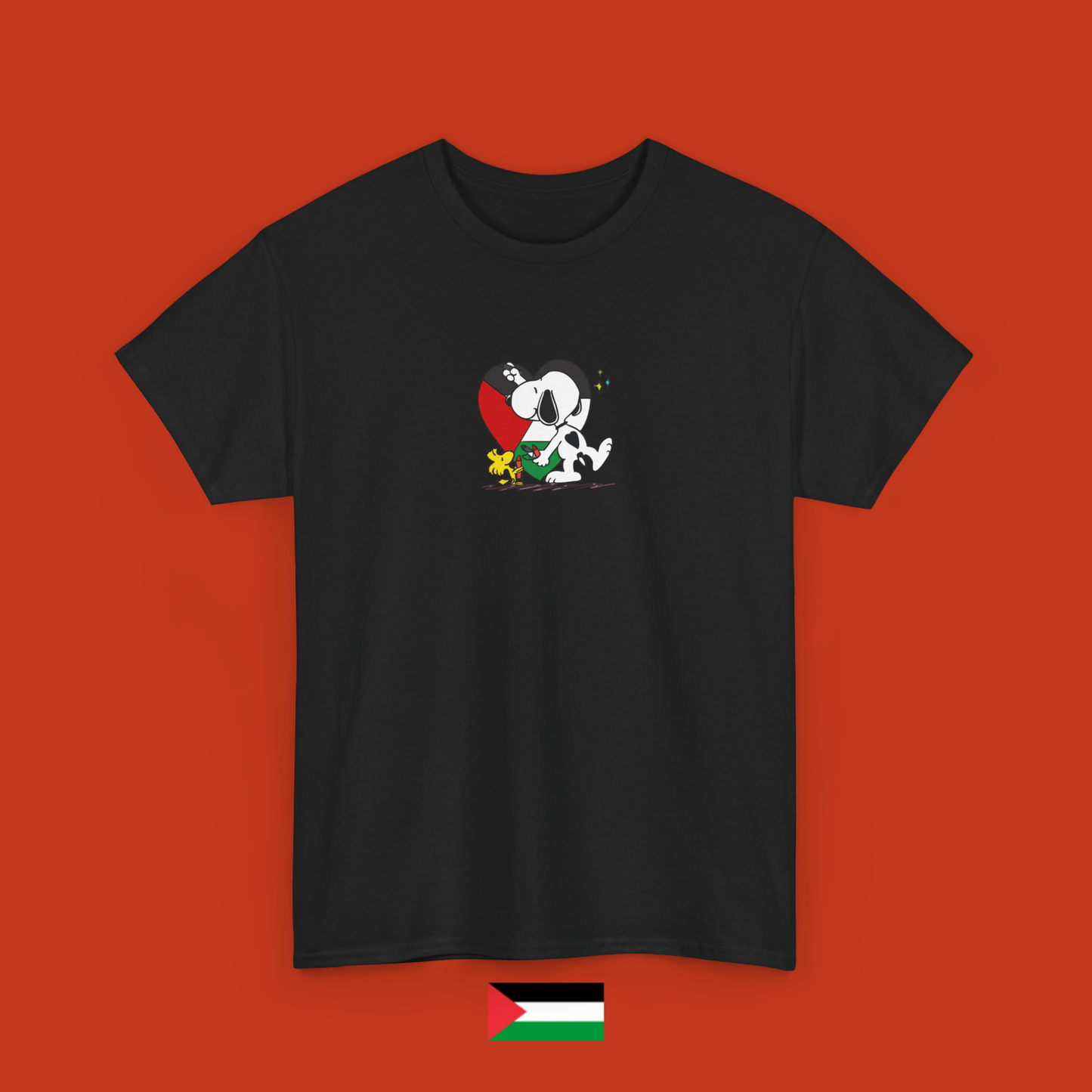 Snoopy disegna un cuore palestinese - maglietta
