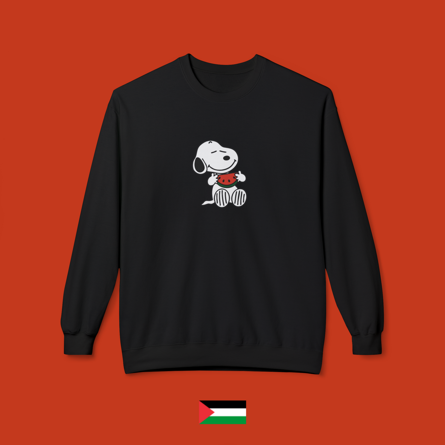 Snoopy mangia una fetta di anguria - felpa girocollo