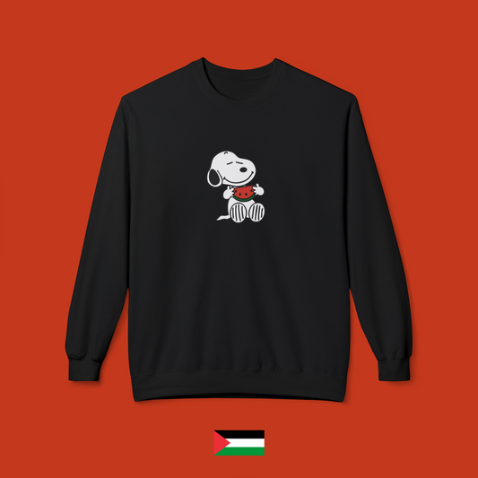 Snoopy mangia una fetta di anguria - felpa girocollo