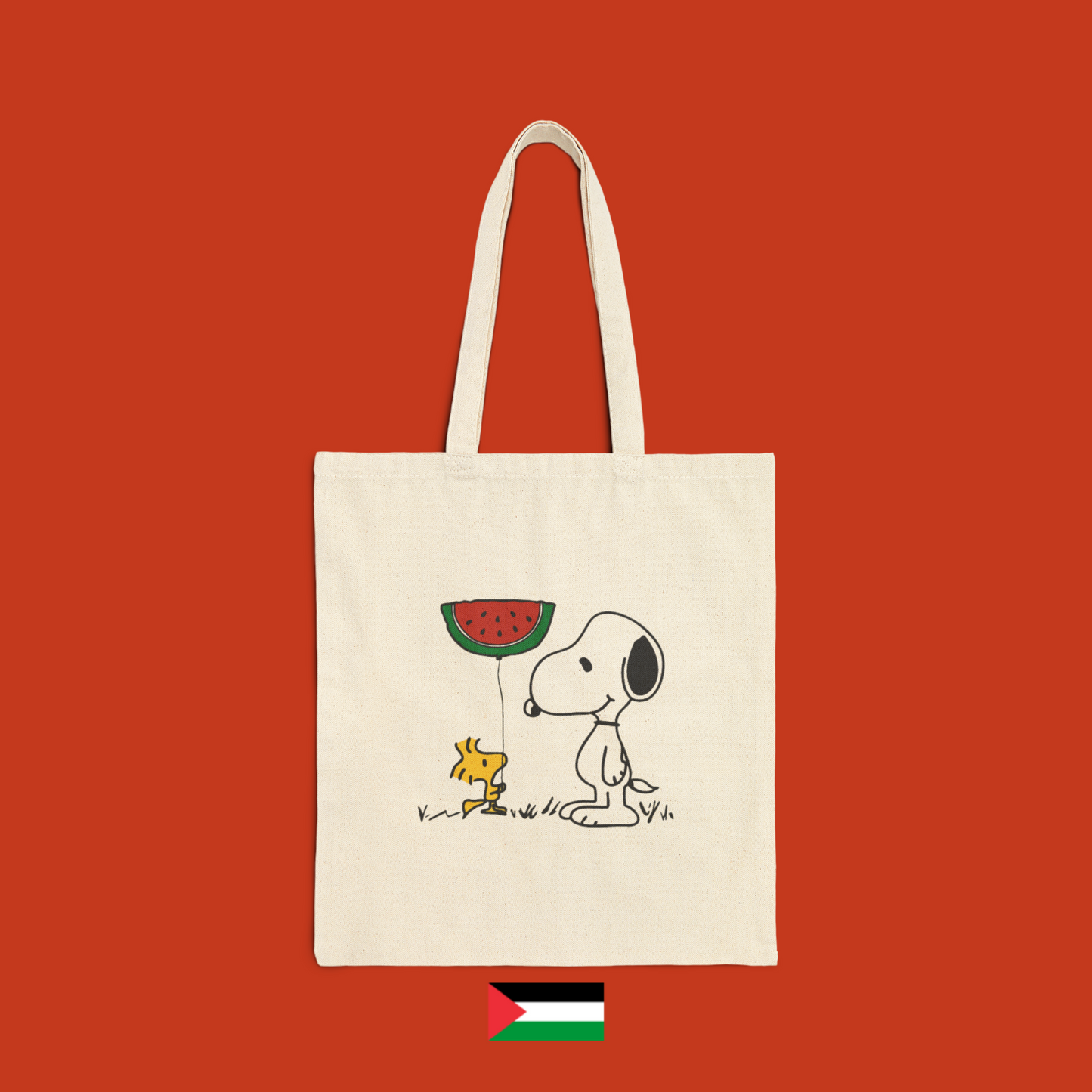 Snoopy con palloncino a forma di anguria - borsa