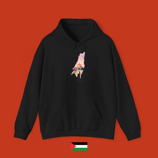 Squarcio su Palestina - felpa con cappuccio
