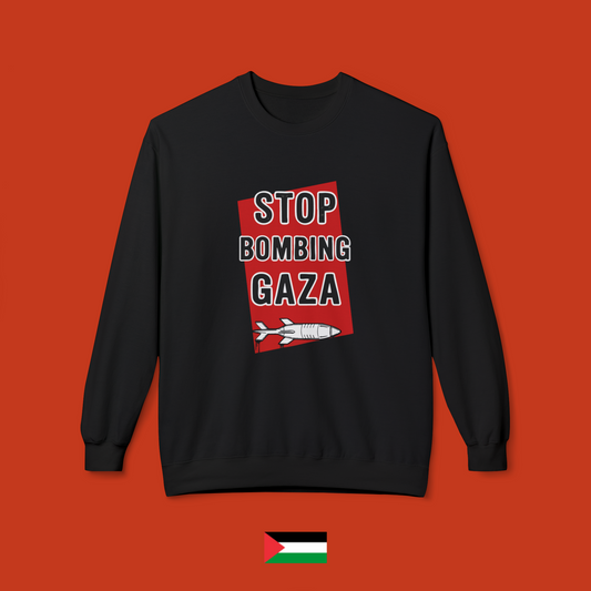 Stop bombing Gaza - felpa girocollo