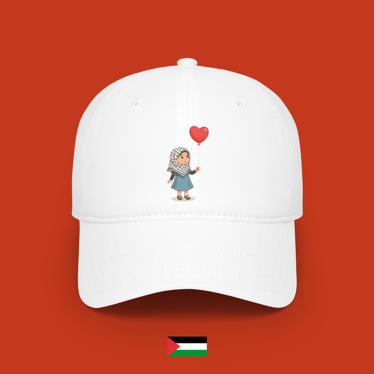 Aisha with a heart-shaped balloon - hat