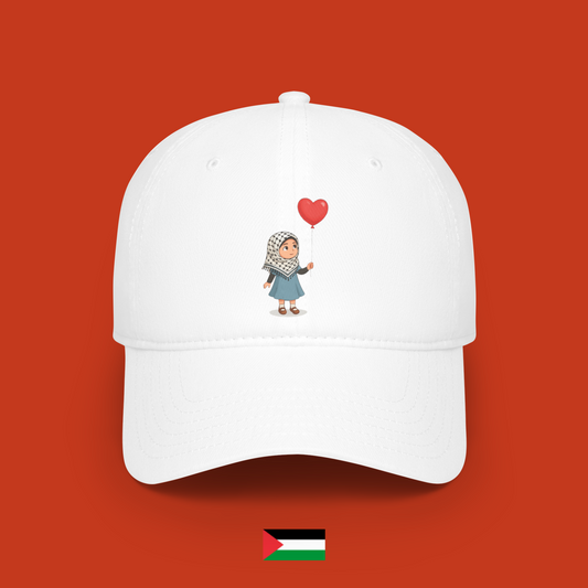 Aisha with a heart-shaped balloon - hat