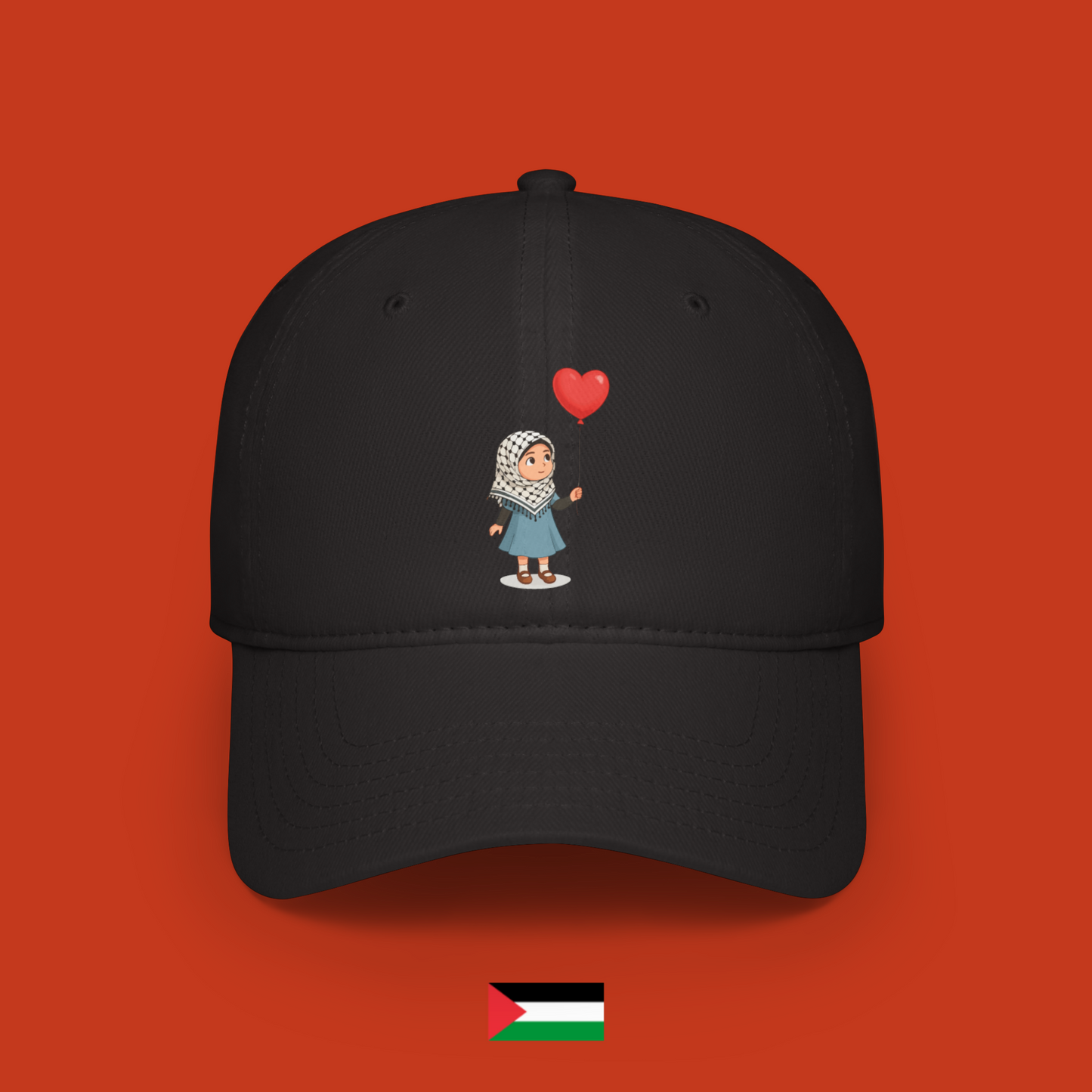 Aisha with a heart-shaped balloon - hat