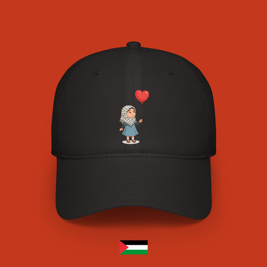 Aisha with a heart-shaped balloon - hat