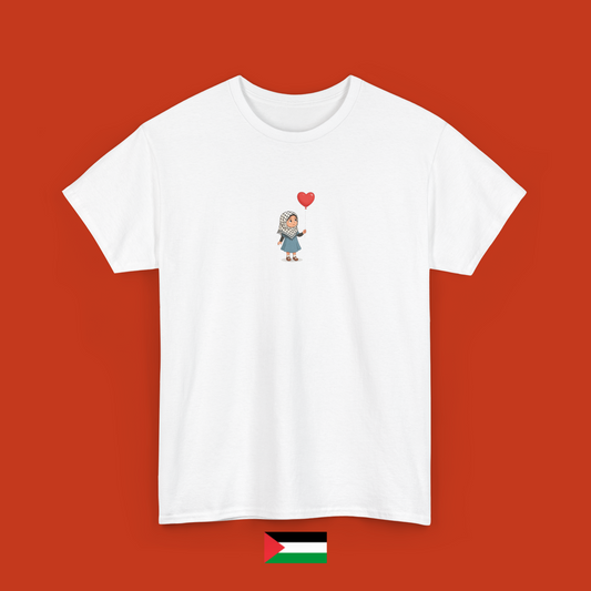 Aisha with a heart-shaped balloon - T-shirt