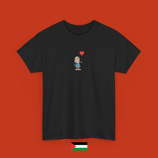 Aisha with a heart-shaped balloon - T-shirt