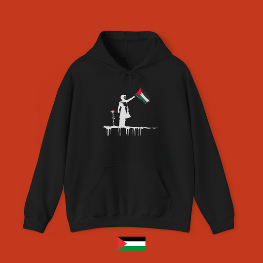 Child with flag and red rose - hoodie