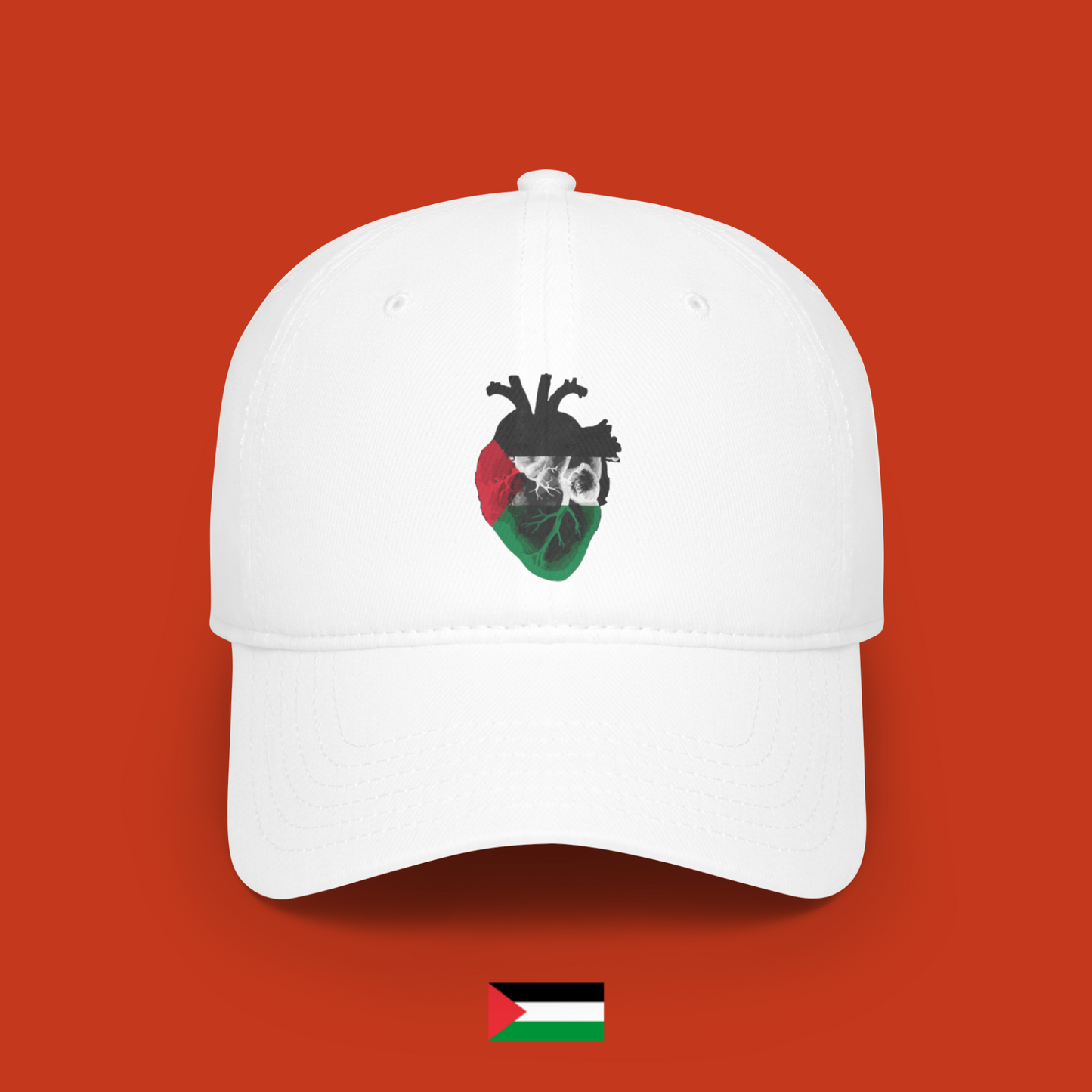 Heart with Palestinian colors - hat