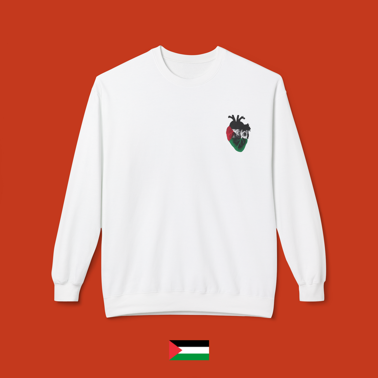 Heart with Palestinian colors - crewneck sweatshirt