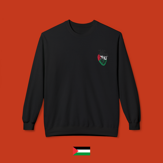 Heart with Palestinian colors - crewneck sweatshirt