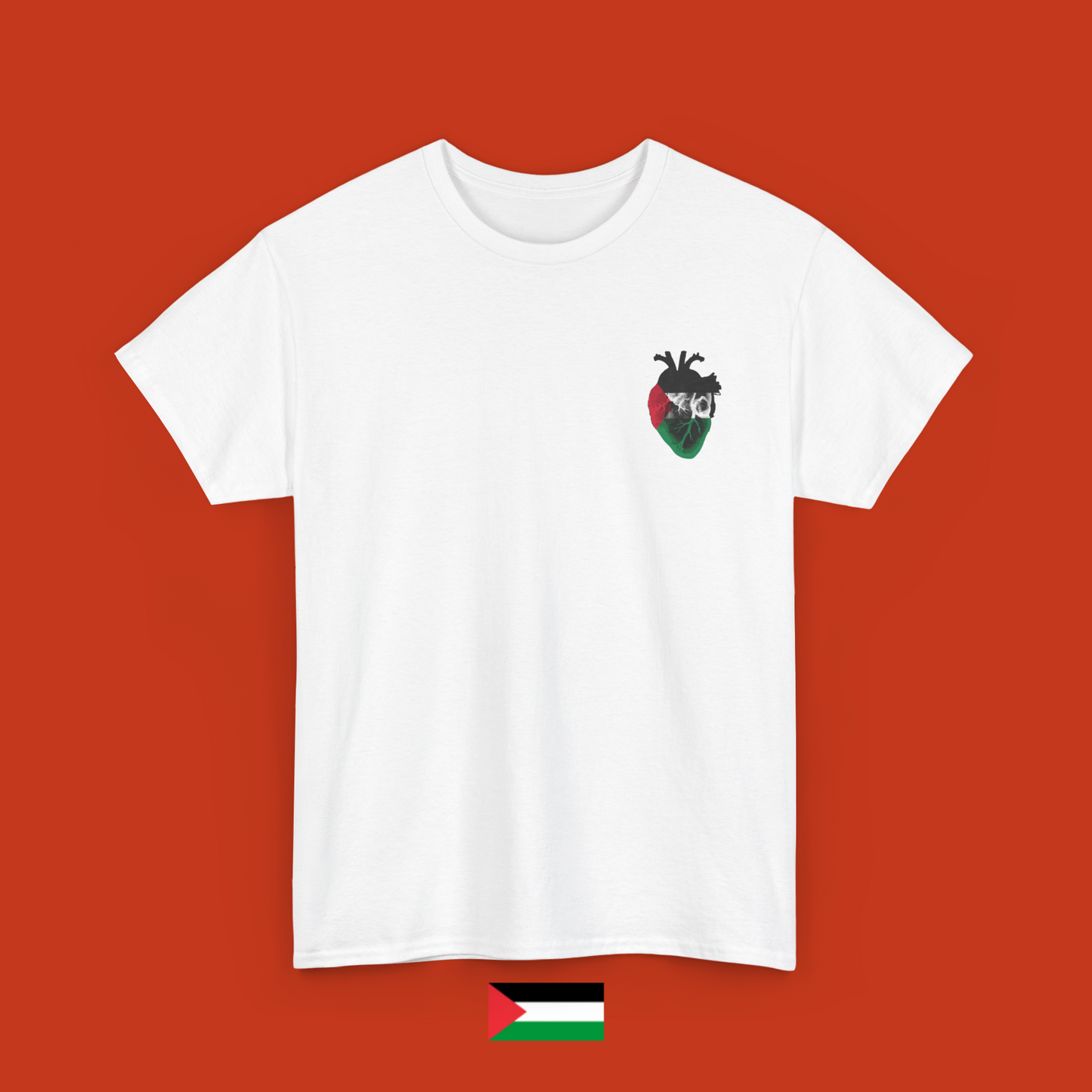 Heart with Palestinian colors - T-shirt