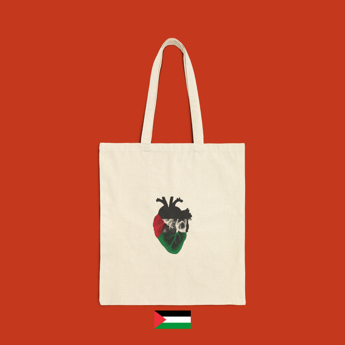 Heart with Palestinian colors - bag