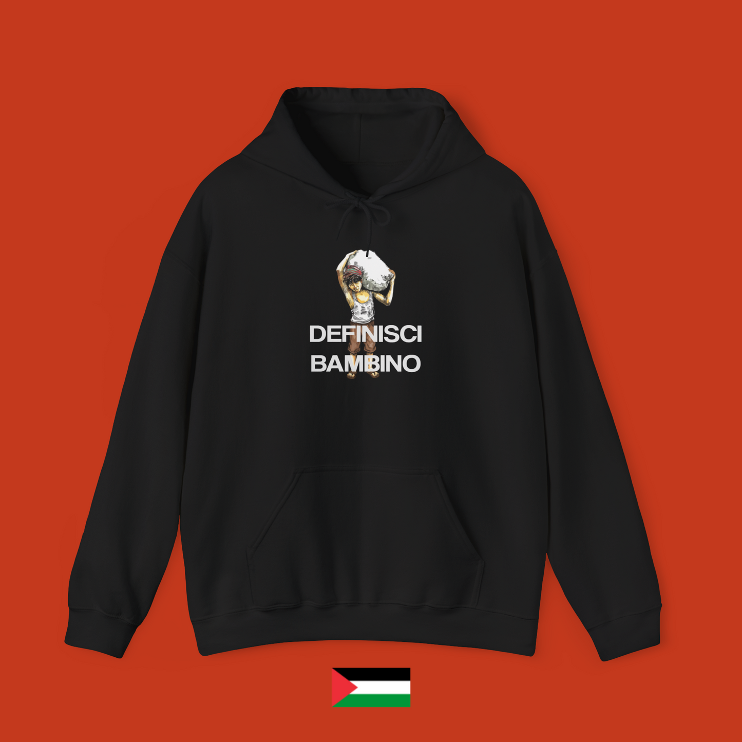 Define child with sack of flour - hoodie