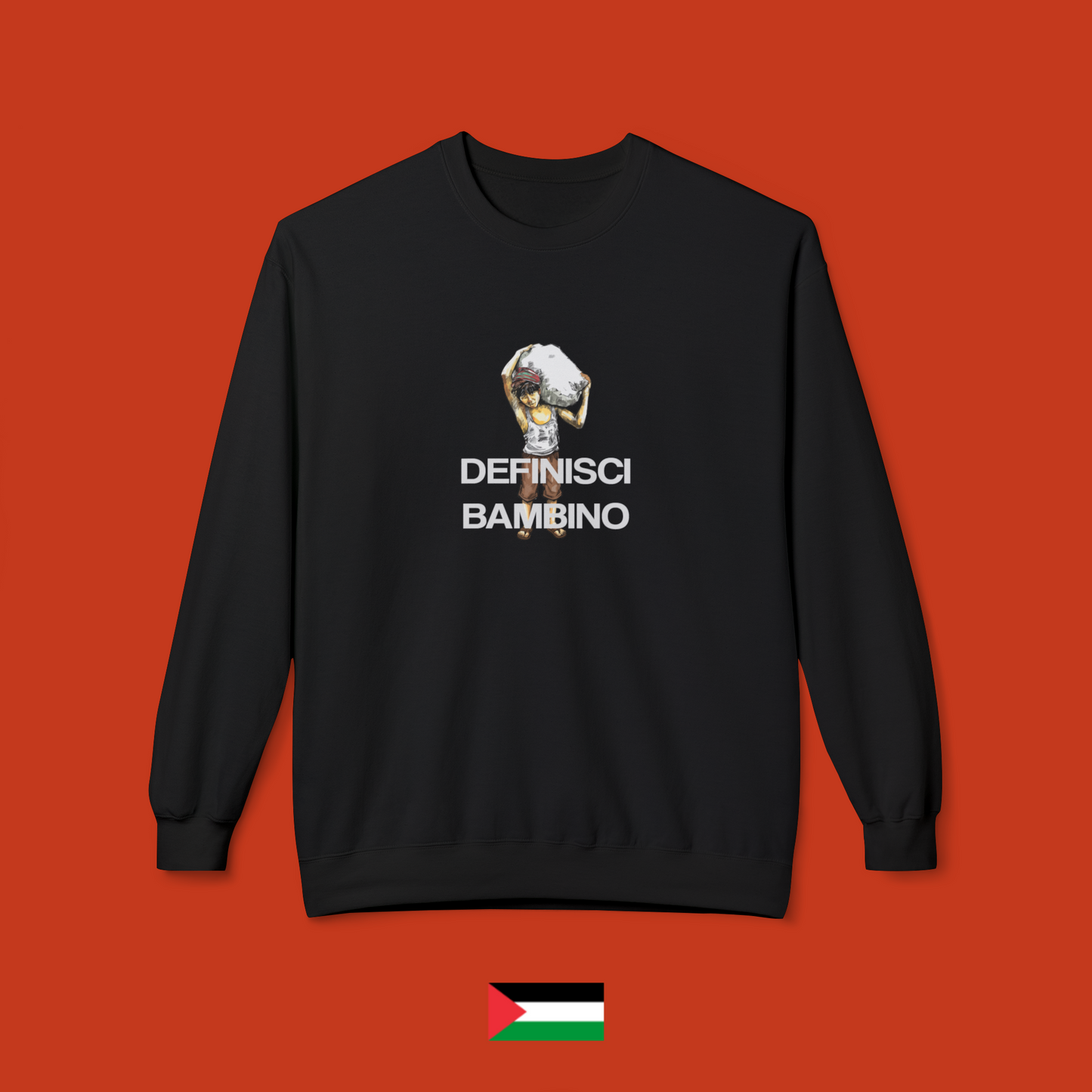 Define baby with sack of flour - crewneck sweatshirt