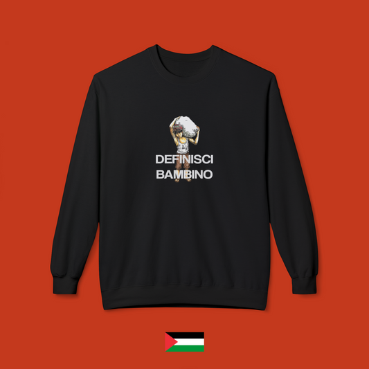 Define baby with sack of flour - crewneck sweatshirt