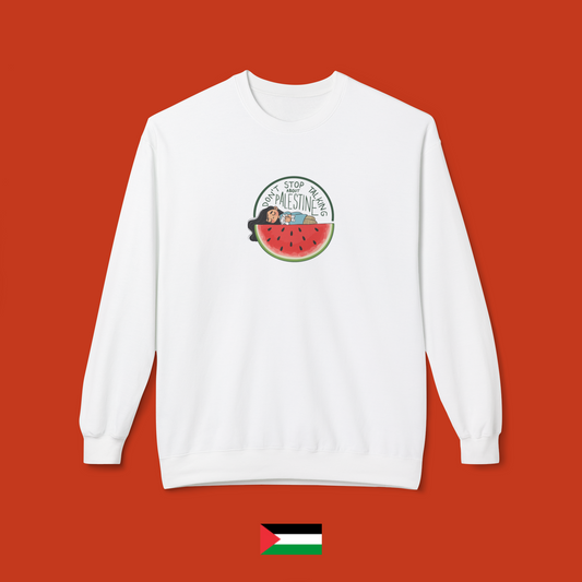 Don't Stop Talking About Palestine with Sleeping Girl - Crewneck Sweatshirt